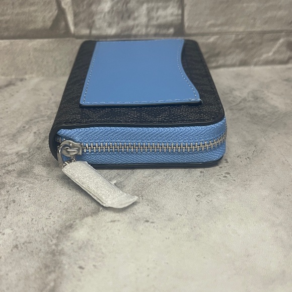 Michael Kors Scarlett Med Satchel & Matching Wallet Set Black/Sth Pacific Blue - Picture 14 of 14